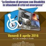 locandina La disabilità in emergenza: incontro formativo a Scordia