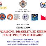 LOCANDINA convegno Pianificazione, disabilità ed emergenza "Uniti per non rischiare”