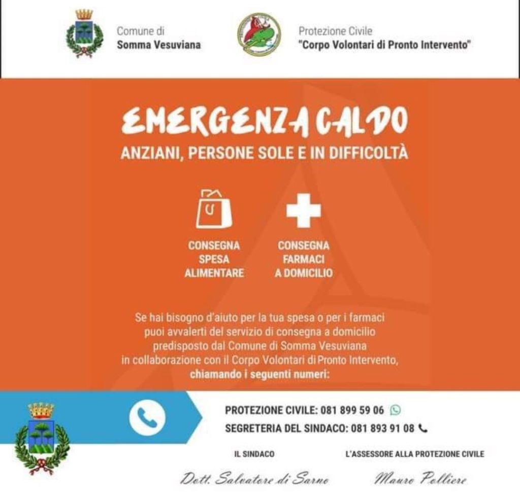 locandina comune somma vesuviana per emergenza caldo