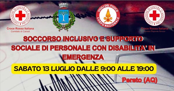 giornata formativa  soccorso inclusivo in programma a Pereto 13 luglio