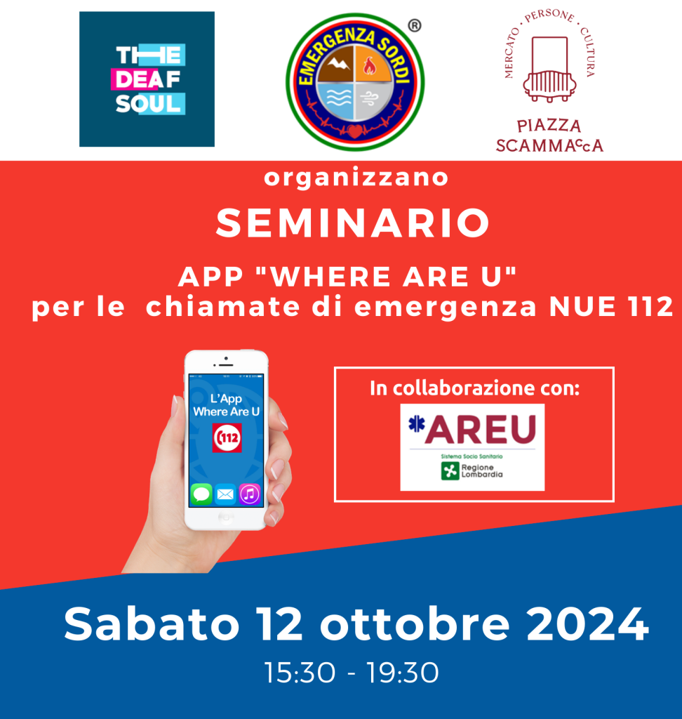 A Catania sabato 12 ottobre  Seminario Seminario app Where Are U 112